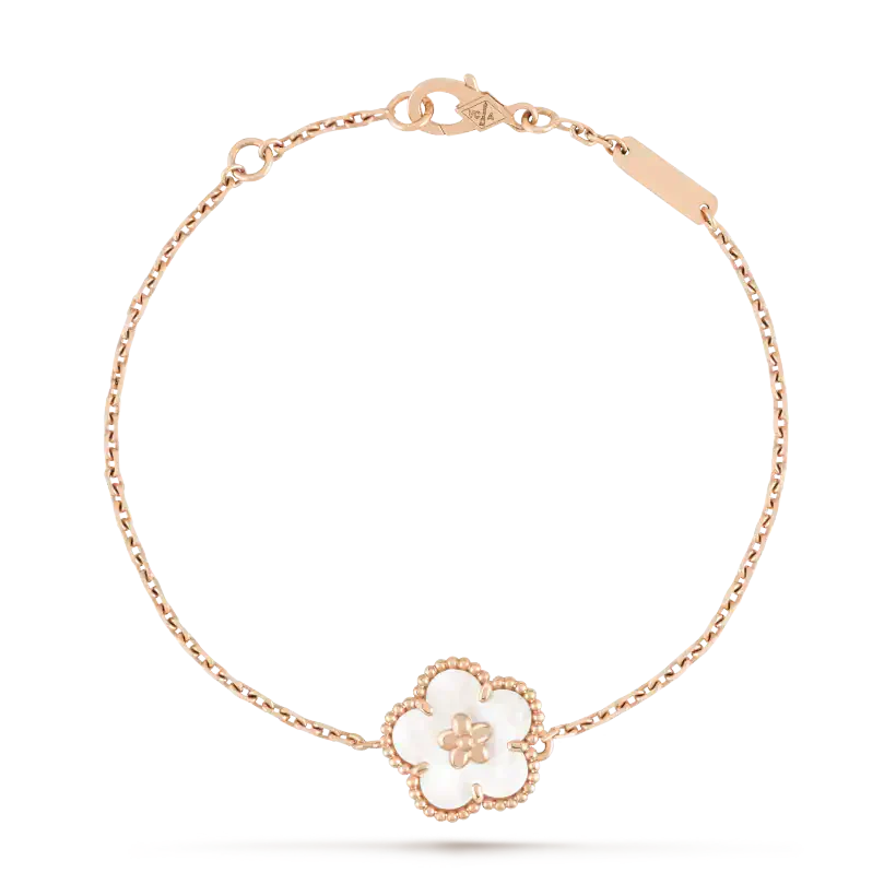 [Max Jewelry ]LUCKY WHITE MOP PLUM BLOSSOM  BRACELET