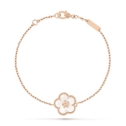 [Max Jewelry ]LUCKY WHITE MOP PLUM BLOSSOM  BRACELET