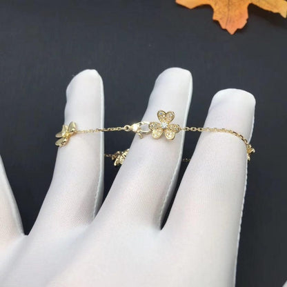 [Max Jewelry ]FRIVOLE GOLD 5 FLOWERS BRACELET