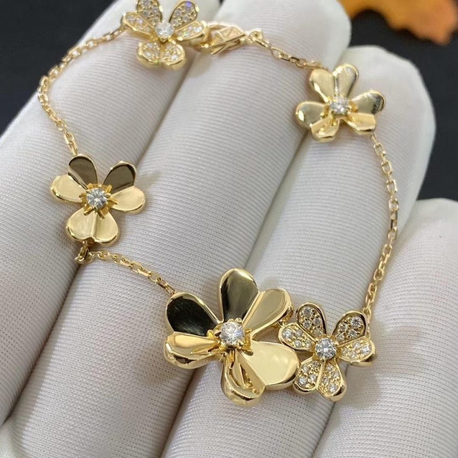 [Max Jewelry ]FRIVOLE GOLD 5 FLOWERS BRACELET
