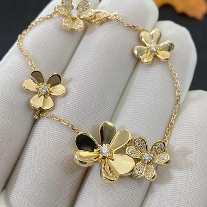 [Max Jewelry ]FRIVOLE GOLD 5 FLOWERS BRACELET
