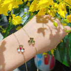 [Plus&Max]FRIVOLE GOLD FLOWER PINK MALACHITE BRACELET