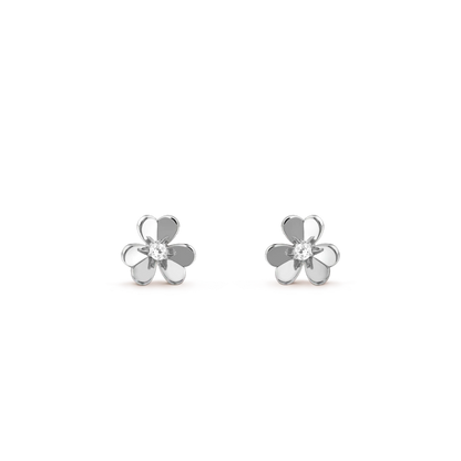 [Max Jewelry ]FRIVOLE MINI SILVER FLOWER EARRINGS