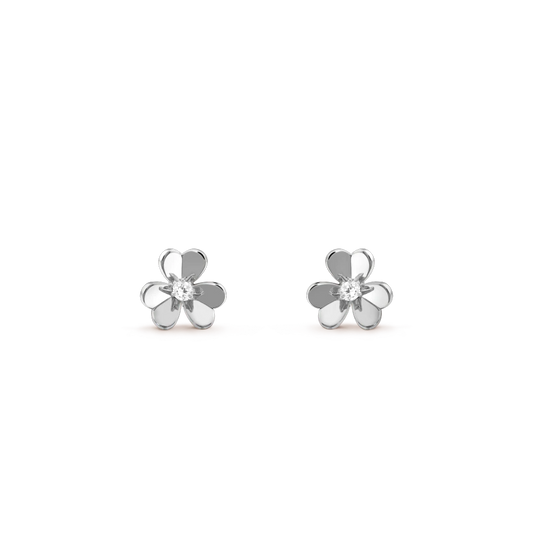 [Max Jewelry ]FRIVOLE MINI SILVER FLOWER EARRINGS