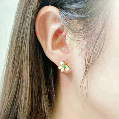 [Max Jewelry ]FRIVOLE  FLOWER MALACHITE EARRINGS