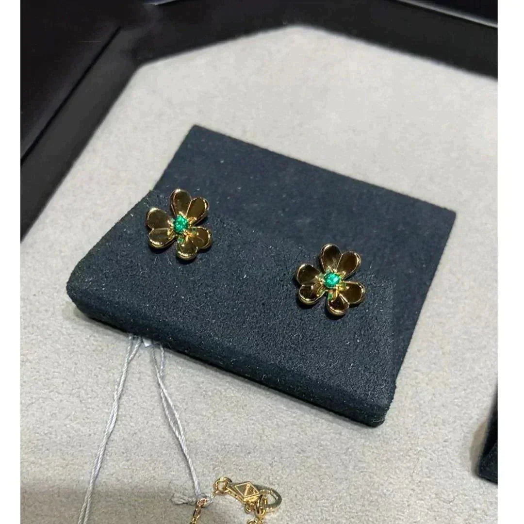 [Max Jewelry ]FRIVOLE  FLOWER MALACHITE EARRINGS