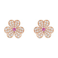 [Plus&Max]FRIVOLE PINK GOLD FLOWER DIAMOND EARRINGS