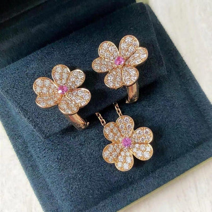 [Max Jewelry ]FRIVOLE ROSE GOLD FLOWER DIAMOND NECKLACE