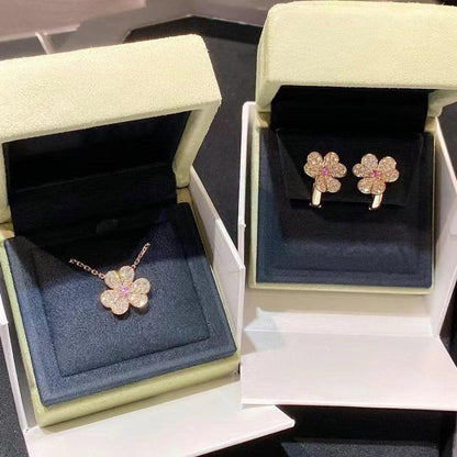 [Max Jewelry ]FRIVOLE ROSE GOLD FLOWER DIAMOND NECKLACE
