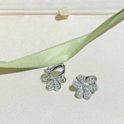 [Max Jewelry ]FRIVOLE SILVER FLOWER DIAMOND EARRINGS