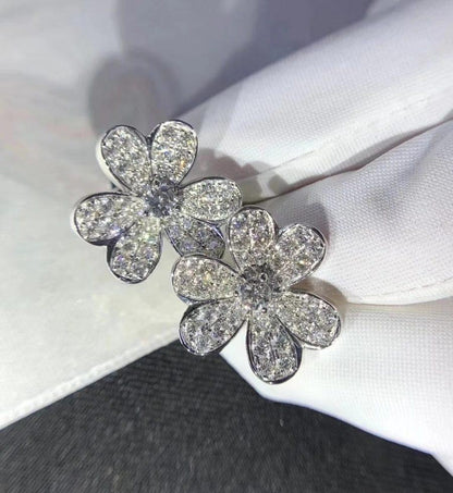 [Max Jewelry ]FRIVOLE SILVER FLOWER DIAMOND EARRINGS