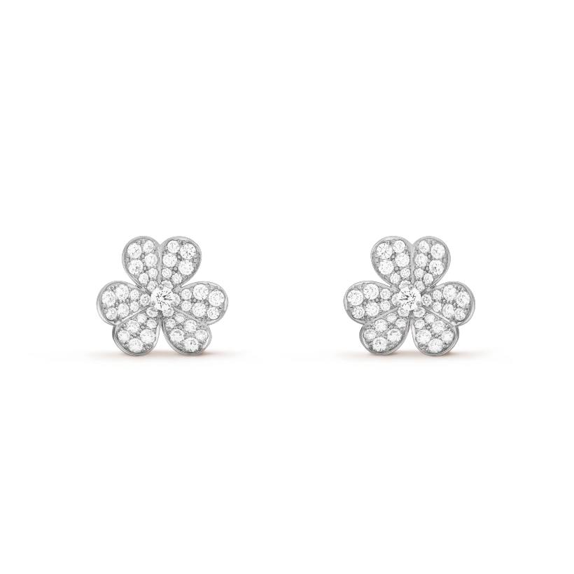 [Max Jewelry ]FRIVOLE SILVER FLOWER DIAMOND EARRINGS