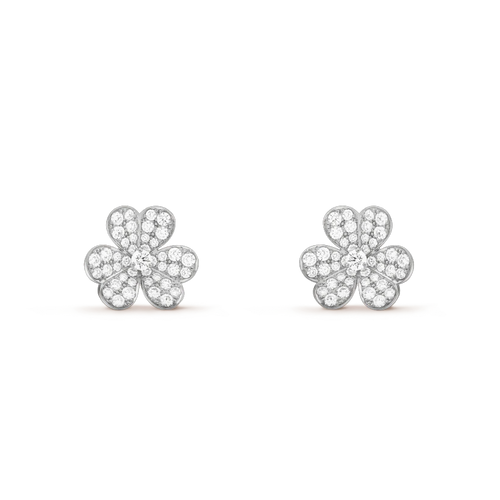 [Plus&Max]FRIVOLE SILVER FLOWER DIAMOND EARRINGS
