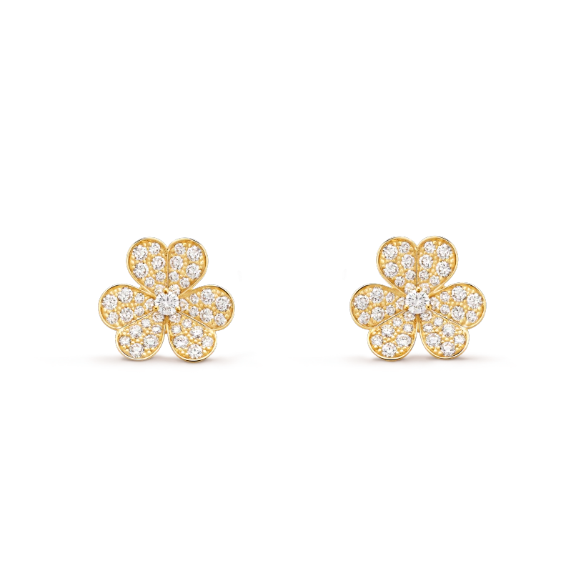 [Max Jewelry ]FRIVOLE GOLD FLOWER DIAMOND EARRINGS