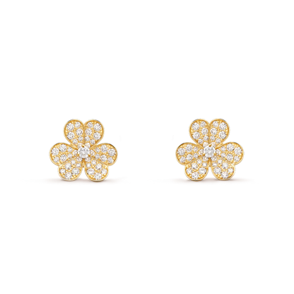 [Max Jewelry ]FRIVOLE GOLD FLOWER DIAMOND EARRINGS