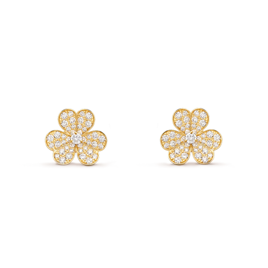 [Max Jewelry ]FRIVOLE GOLD FLOWER DIAMOND EARRINGS