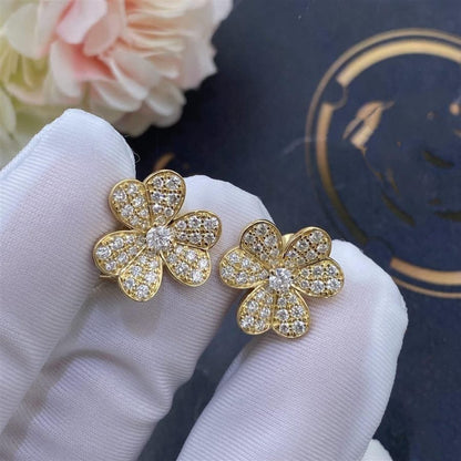 [Max Jewelry ]FRIVOLE GOLD FLOWER DIAMOND EARRINGS