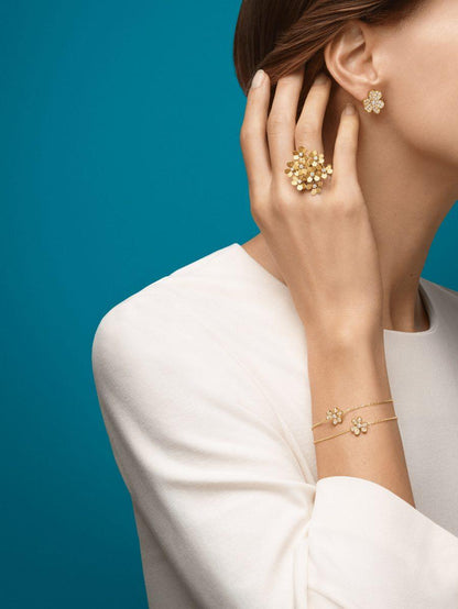 [Max Jewelry ]FRIVOLE GOLD FLOWER DIAMOND EARRINGS