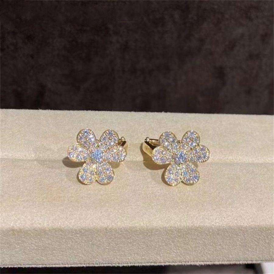 [Max Jewelry ]FRIVOLE GOLD FLOWER DIAMOND EARRINGS