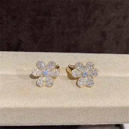 [Max Jewelry ]FRIVOLE GOLD FLOWER DIAMOND EARRINGS