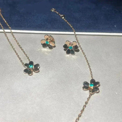 [Max Jewelry ]FRIVOLE  FLOWER MALACHITE EARRINGS