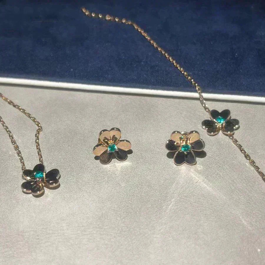 [Max Jewelry ]FRIVOLE  FLOWER MALACHITE EARRINGS