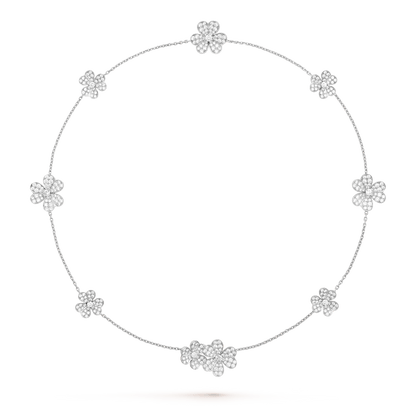 [Max Jewelry ]FRIVOLE SILVER 9 FLOWERS NECKLACE