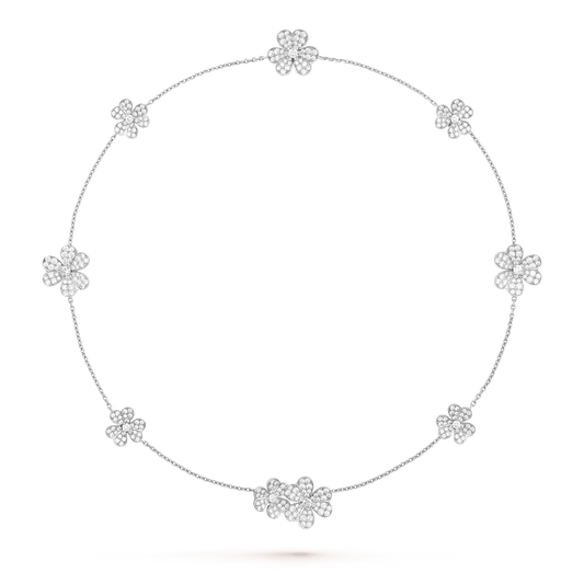 [Max Jewelry ]FRIVOLE SILVER 9 FLOWERS NECKLACE