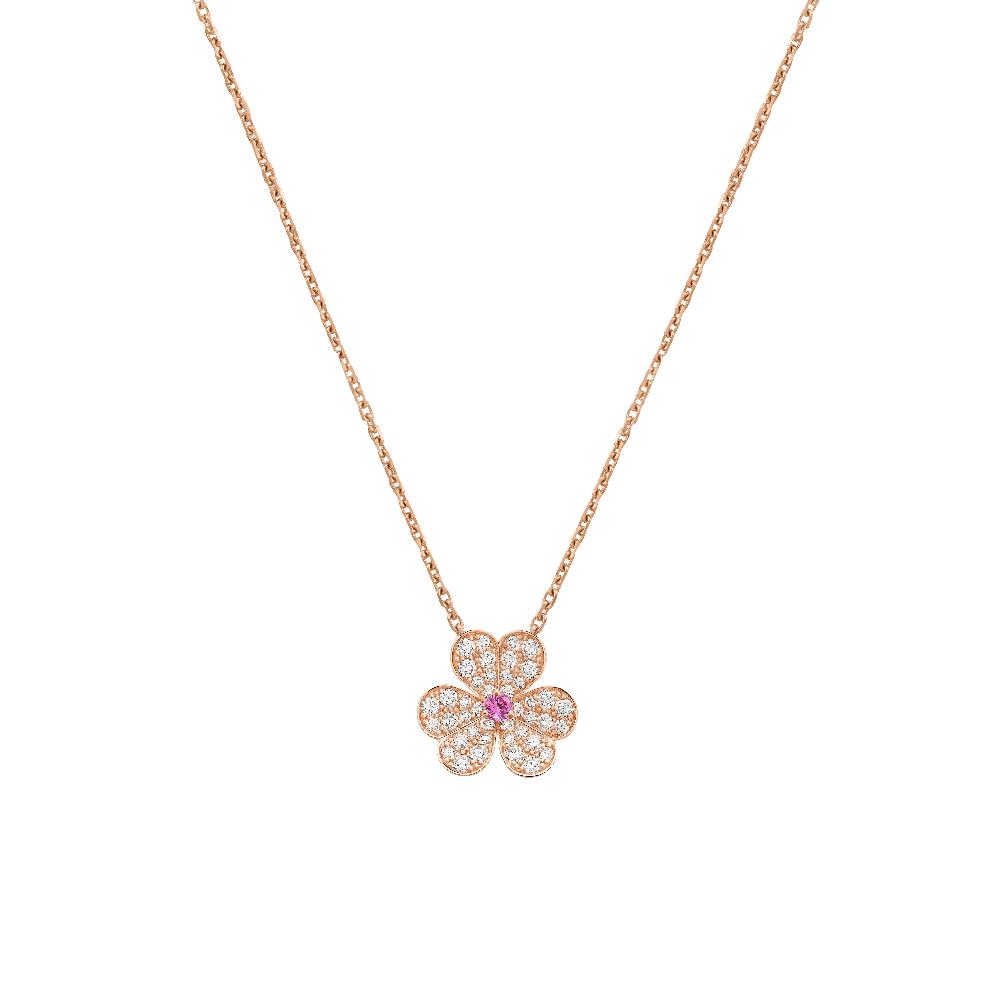[Max Jewelry ]FRIVOLE ROSE GOLD FLOWER DIAMOND NECKLACE