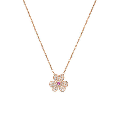 [Max Jewelry ]FRIVOLE ROSE GOLD FLOWER DIAMOND NECKLACE