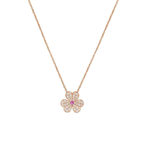 [Plus&Max]FRIVOLE ROSE GOLD FLOWER DIAMOND NECKLACE