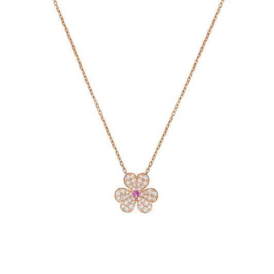 [Max Jewelry ]FRIVOLE ROSE GOLD FLOWER DIAMOND NECKLACE