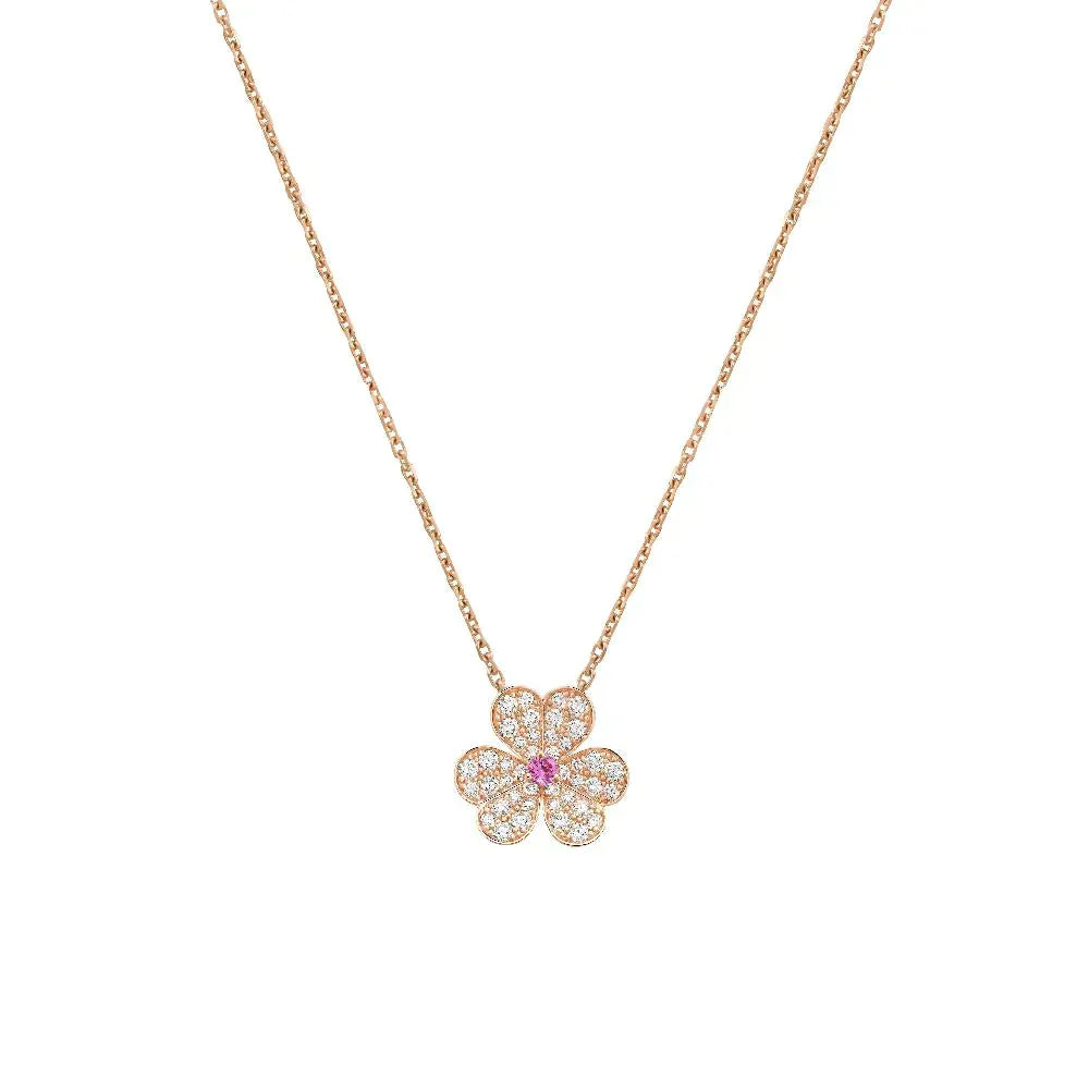 [Max Jewelry ]FRIVOLE ROSE GOLD FLOWER DIAMOND NECKLACE