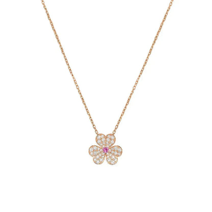 [Max Jewelry ]FRIVOLE ROSE GOLD FLOWER DIAMOND NECKLACE