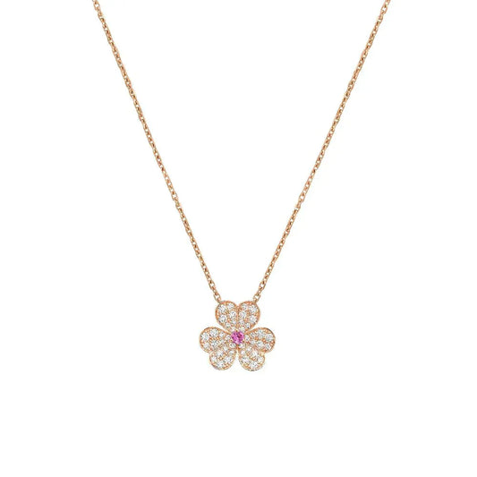 [Max Jewelry ]FRIVOLE ROSE GOLD FLOWER DIAMOND NECKLACE
