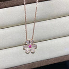 [Plus&Max]FRIVOLE ROSE GOLD FLOWER DIAMOND NECKLACE