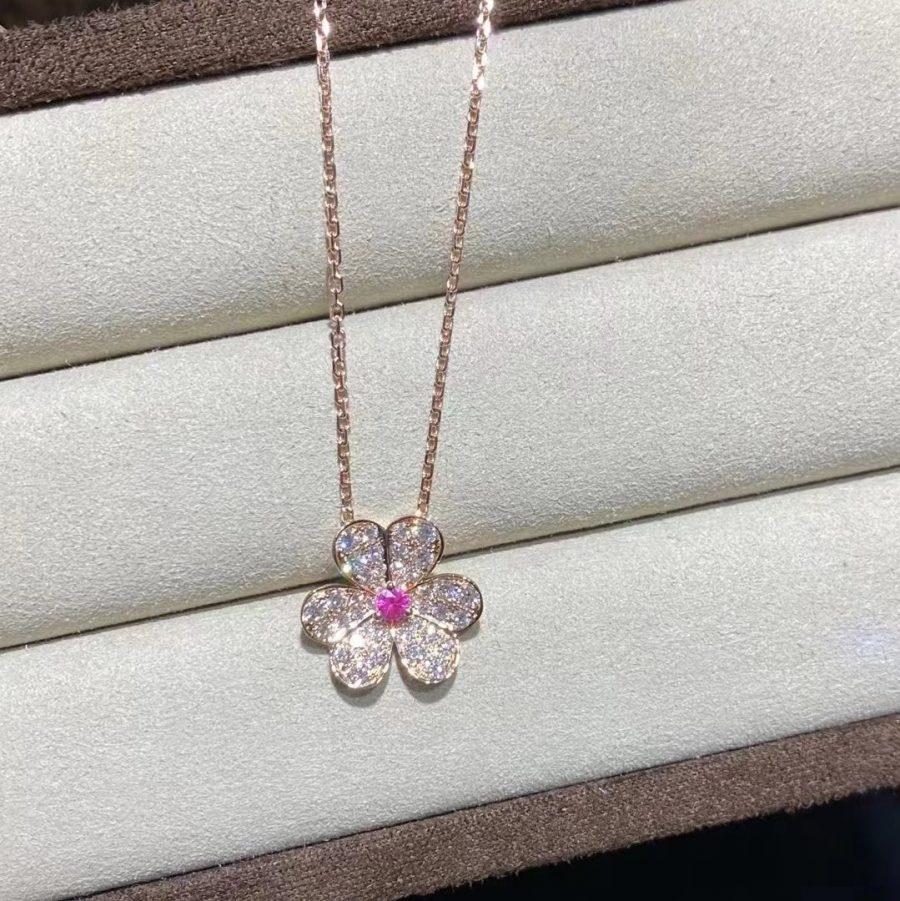 [Max Jewelry ]FRIVOLE ROSE GOLD FLOWER DIAMOND NECKLACE