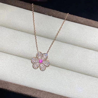 [Max Jewelry ]FRIVOLE ROSE GOLD FLOWER DIAMOND NECKLACE