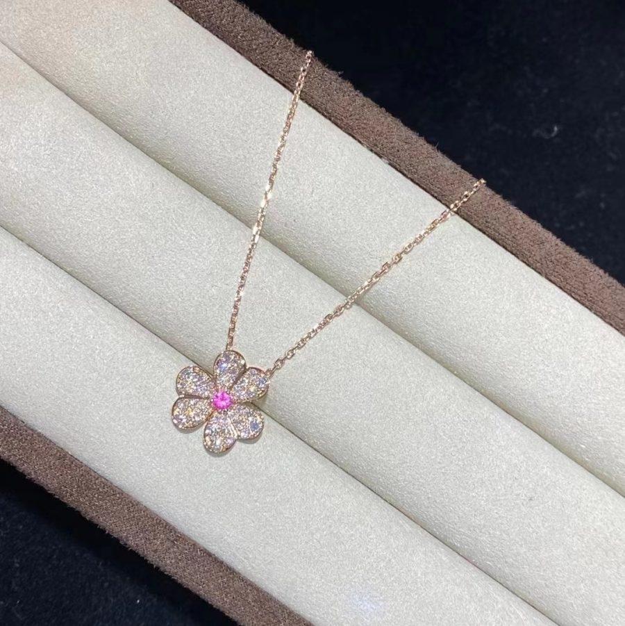 [Max Jewelry ]FRIVOLE ROSE GOLD FLOWER DIAMOND NECKLACE
