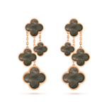 [Plus&Max]CLOVER EARRINGS DARK MOP 4 MOTIFS ROSE GOLD
