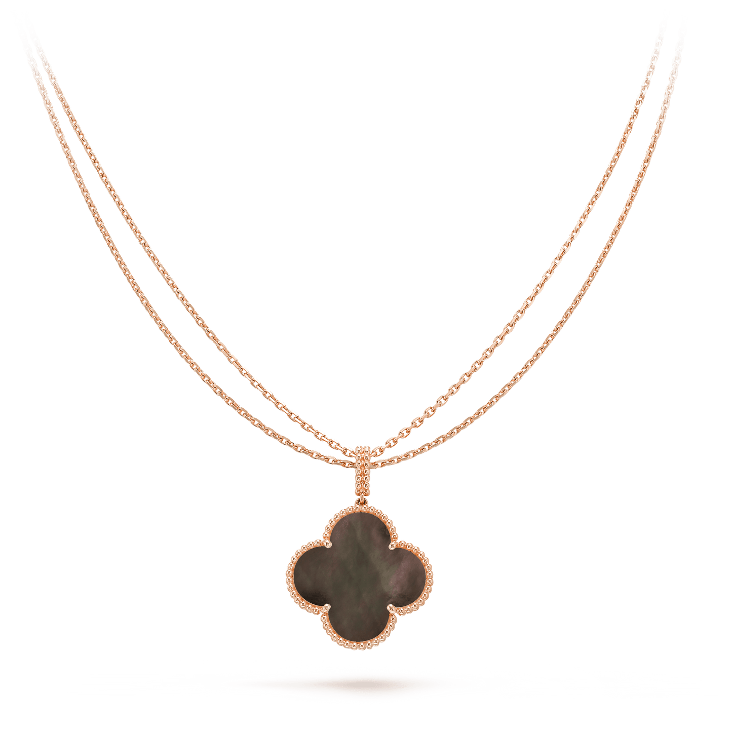 [Max Jewelry ]CLOVER 25MM GOLD DARK MOP BIG CLOVER NECKLACE