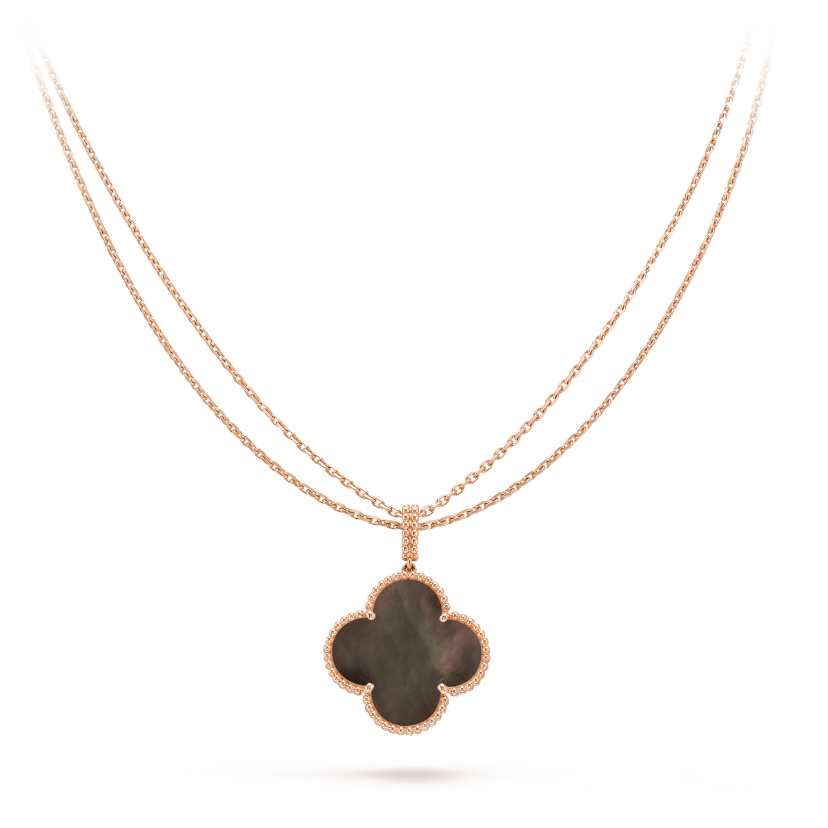 [Plus&Max]CLOVER 25MM GOLD DARK MOP BIG CLOVER NECKLACE
