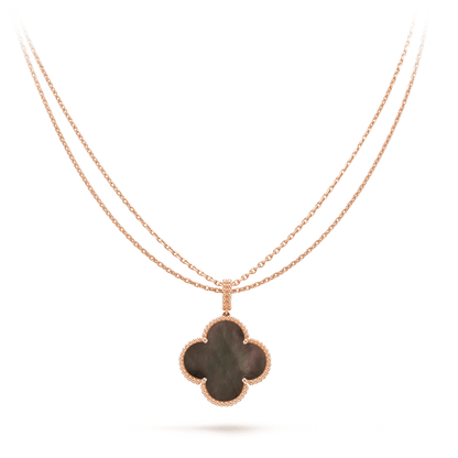 [Max Jewelry ]CLOVER 25MM GOLD DARK MOP BIG CLOVER NECKLACE