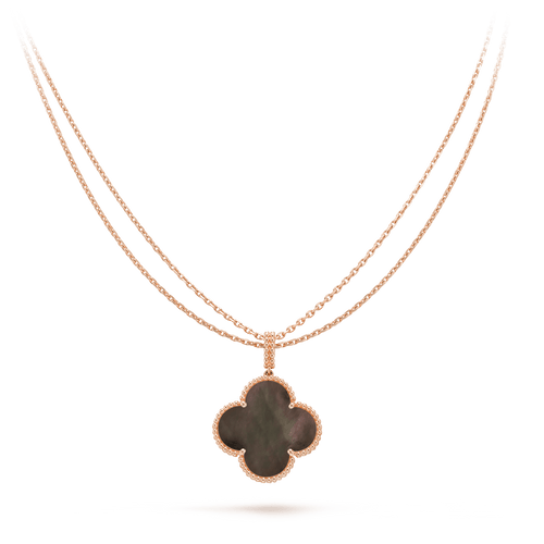 [Plus&Max]CLOVER 25MM GOLD DARK MOP BIG CLOVER NECKLACE