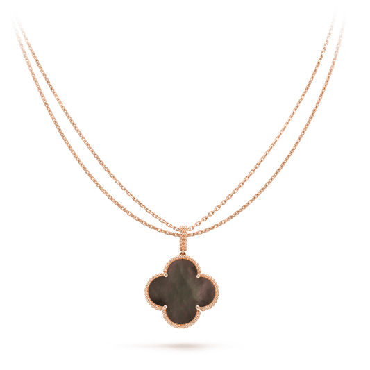 [Max Jewelry ]CLOVER 25MM GOLD DARK MOP BIG CLOVER NECKLACE