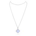 [Plus&Max]CLOVER SILVER CHALCEDONY BIG CLOVER NECKLACE