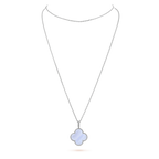 [Plus&Max]CLOVER SILVER CHALCEDONY BIG CLOVER NECKLACE