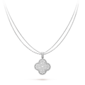 [Plus&Max]CLOVER 25MM SILVER FULL DIAMOND BIG CLOVER NECKLACE