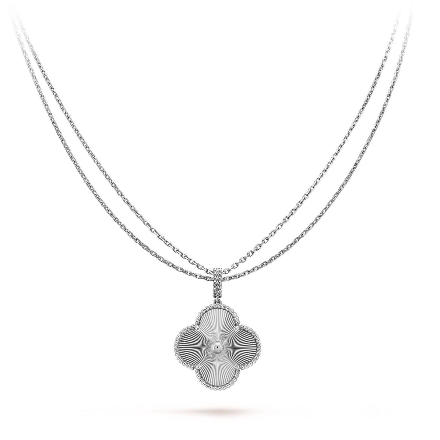 [Max Jewelry ]CLOVER 25MM SILVER BIG CLOVER NECKLACE