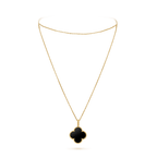 [Plus&Max]CLOVER 25MM GOLD ONYX BIG CLOVER NECKLACE